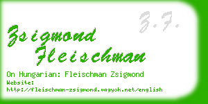 zsigmond fleischman business card
